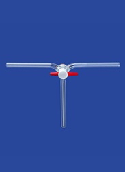 Кран трехходовой Lenz, 120°, NS18,8, диаметр отверстия 4,0 мм, PTFE