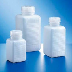 Бутыль Kautex широкогорлая 250 мл, HDPE, квадратная, Ø 40 мм, естественный цвет, без крышки