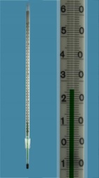 Термометр Amarell на шлифе NS 14,5/23, -10...+360/1°C, глубина погружения 52 мм