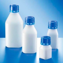 Бутыль Kautex узкогорлая "SafeGrip" 50 мл, HDPE, квадратная, Ø 32 мм, естественный цвет, без крышки