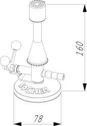 Горелка Bochem Бунзена с откидным клапаном, пропан(схема)
