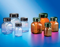 Контейнер Kautex широкогорлый 300 мл, PVC, квадратный, Ø 50 мм, прозрачный цвет, без крышки, для герметичного укупоривания